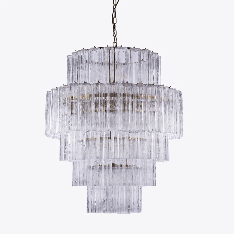 Eiraora lampadario vetro a Prisma Rosa Livelli elegante