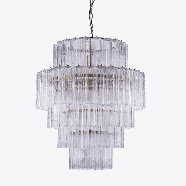 Eiraora lampadario vetro a Prisma Rosa Livelli elegante