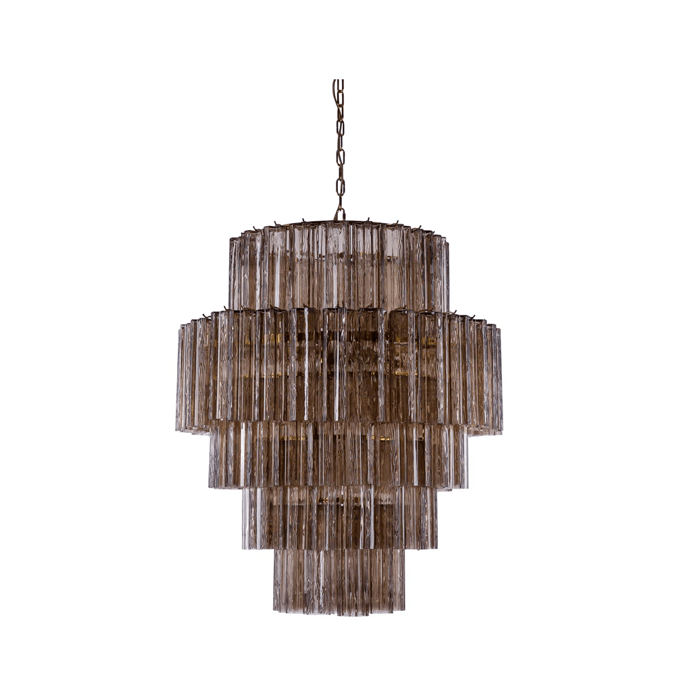 Eiraora lampadario vetro a Prisma Rosa Livelli elegante