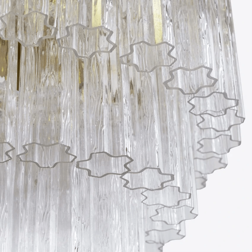 Eiranora lampadario a Cinque Livelli in Tubi di vetro a Coste di metà secolo