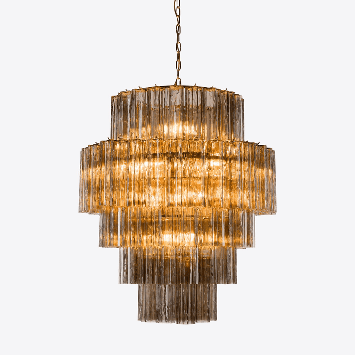 Eiraora lampadario vetro a Prisma Rosa Livelli elegante