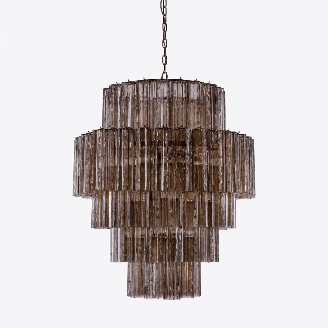 Eiraora lampadario vetro a Prisma Rosa Livelli elegante