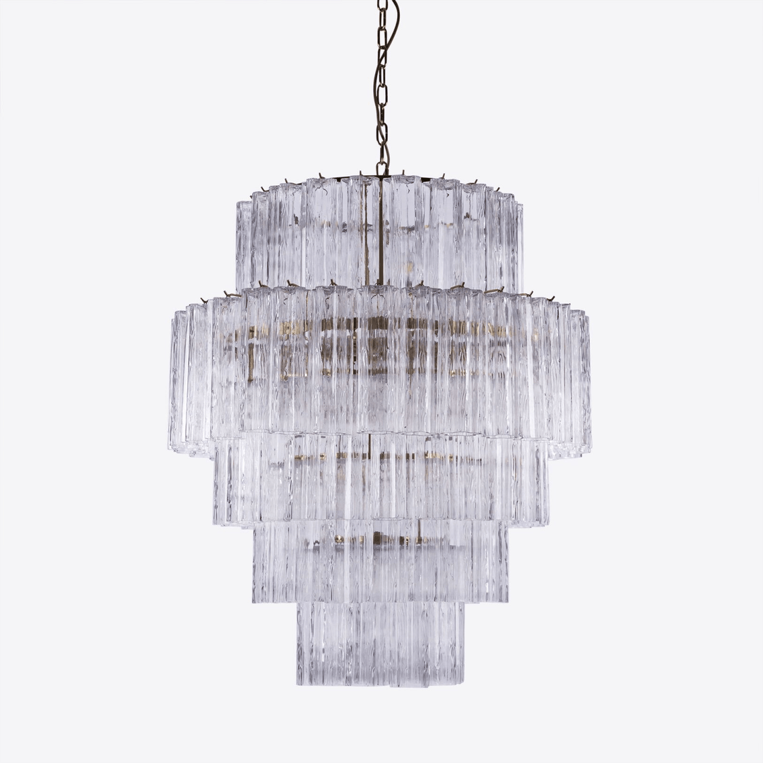 Eiraora lampadario vetro a Prisma Rosa Livelli elegante