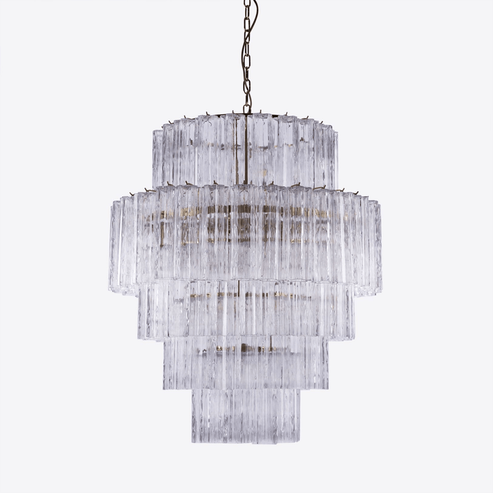 Eiraora lampadario vetro a Prisma Rosa Livelli elegante