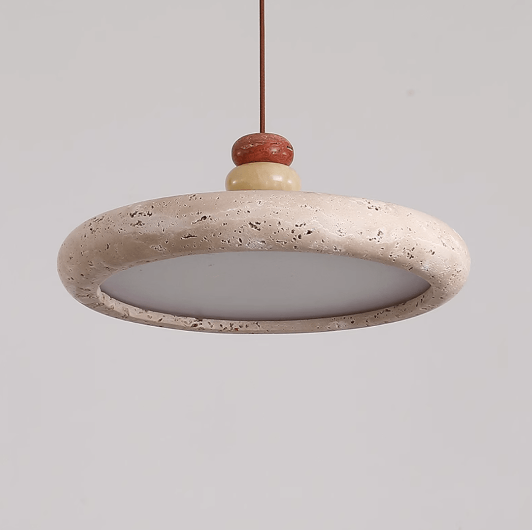Cuvarora lampada a sospensione in travertino giallo