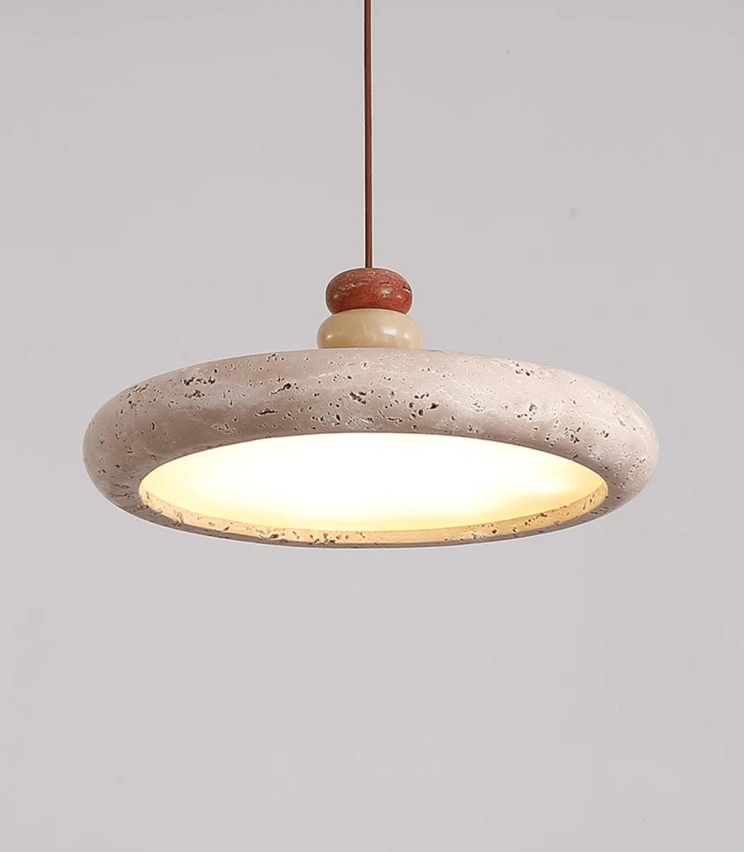 Cuvarora lampada a sospensione in travertino giallo
