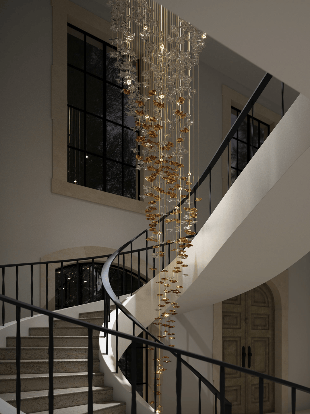 Nephele Crystal Leaf lampadario