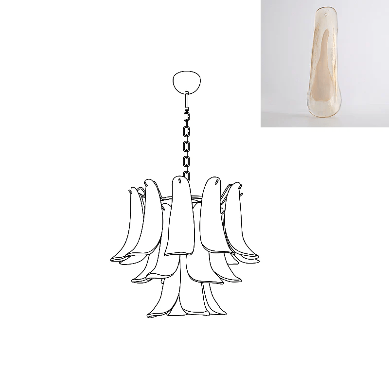 Celiian lampadario petali in vetro di Murano vintage