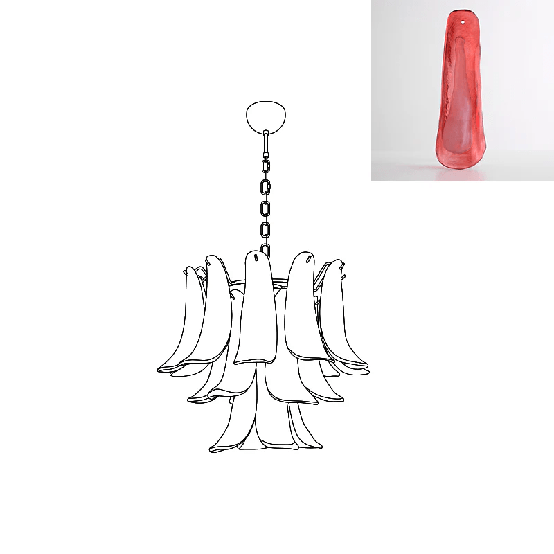 Celiian lampadario petali in vetro di Murano vintage