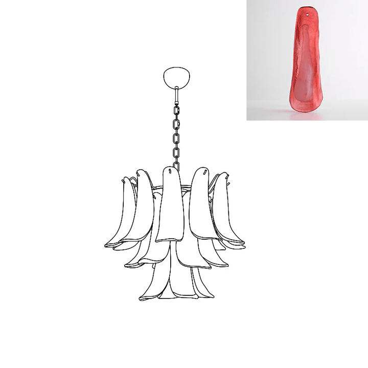 Celiian lampadario petali in vetro di Murano vintage