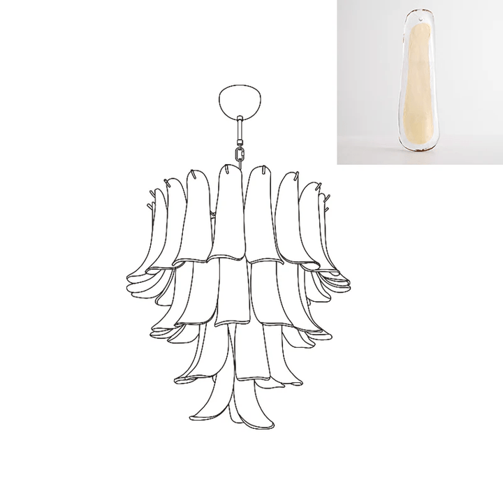 Celiian lampadario petali in vetro di Murano vintage