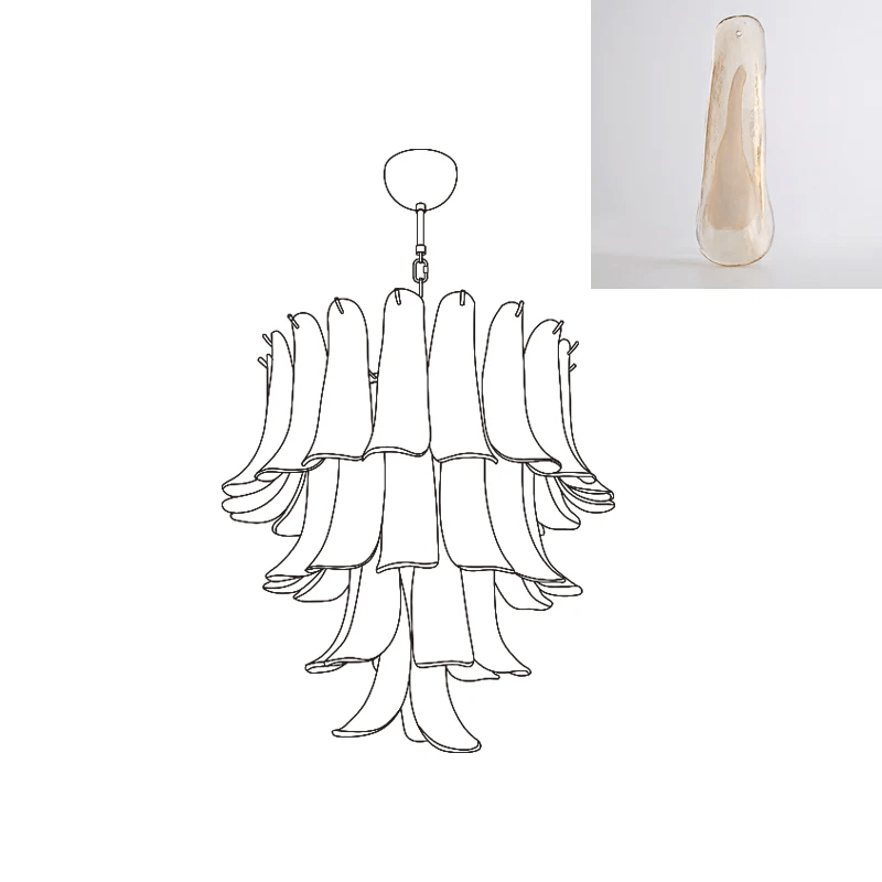 Celiian lampadario petali in vetro di Murano vintage