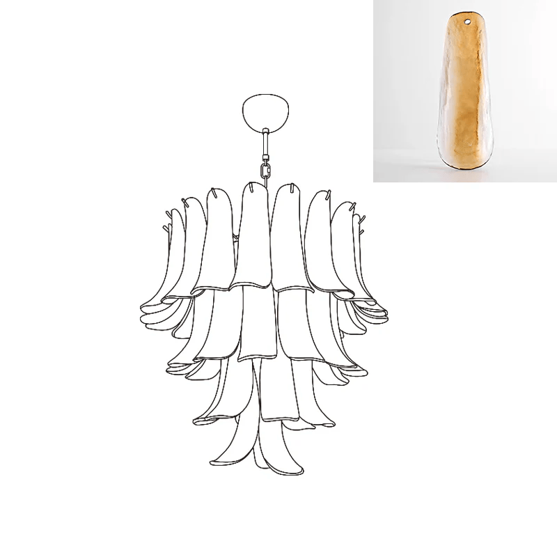 Celiian lampadario petali in vetro di Murano vintage