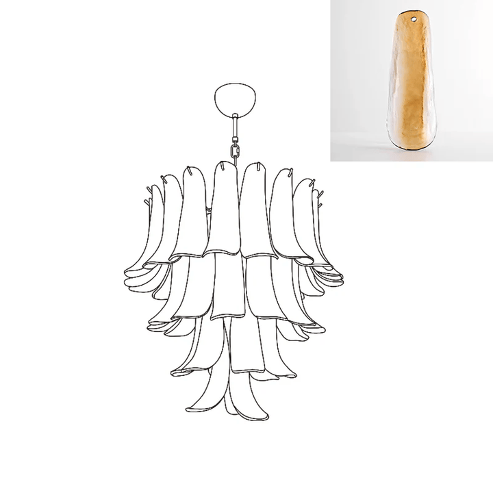 Celiian lampadario petali in vetro di Murano vintage