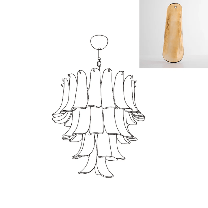 Celiian lampadario petali in vetro di Murano vintage