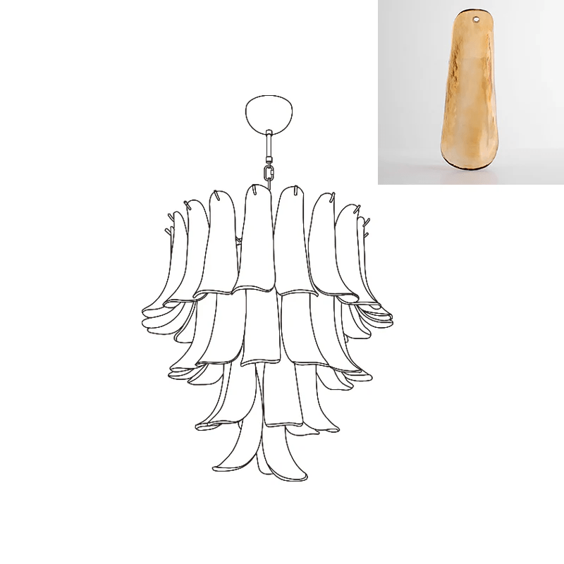 Celiian lampadario petali in vetro di Murano vintage