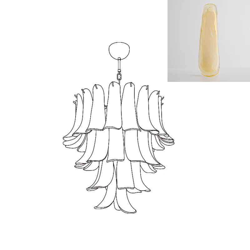 Celiian lampadario petali in vetro di Murano vintage