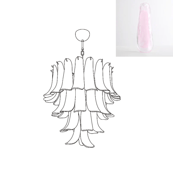 Celiian lampadario petali in vetro di Murano vintage