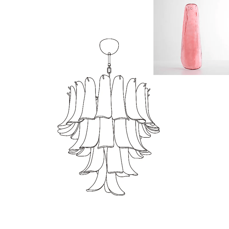 Celiian lampadario petali in vetro di Murano vintage