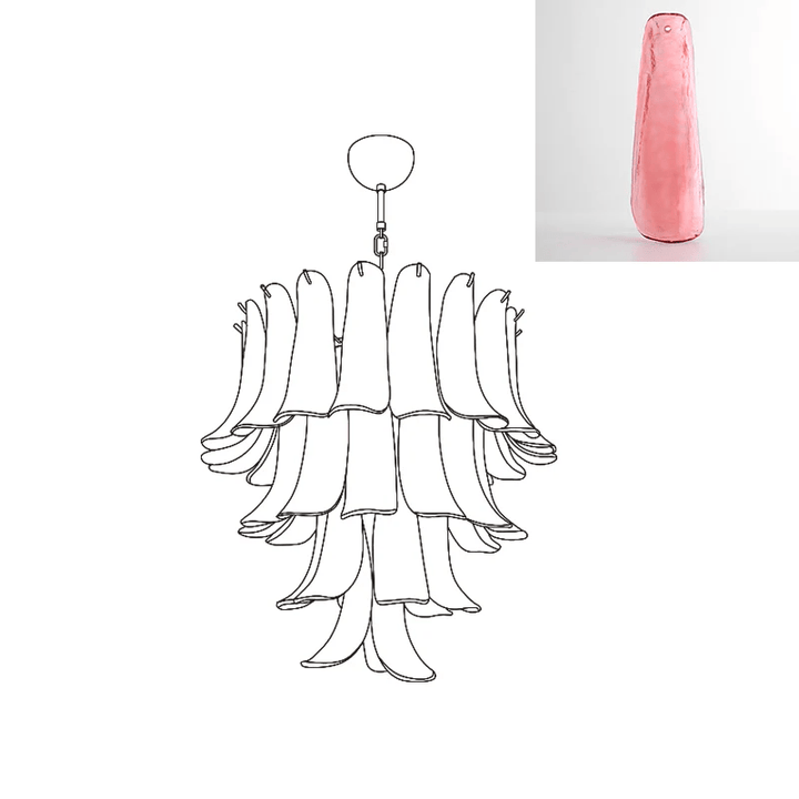 Celiian lampadario petali in vetro di Murano vintage