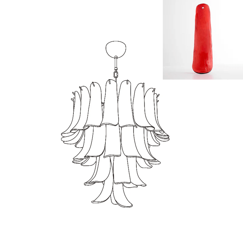 Celiian lampadario petali in vetro di Murano vintage