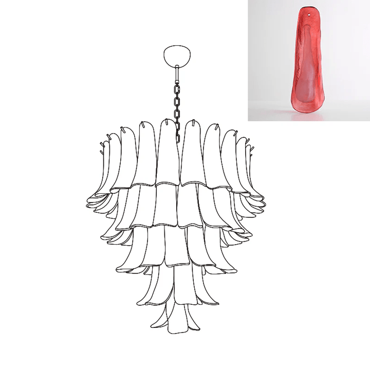 Celiian lampadario petali in vetro di Murano vintage