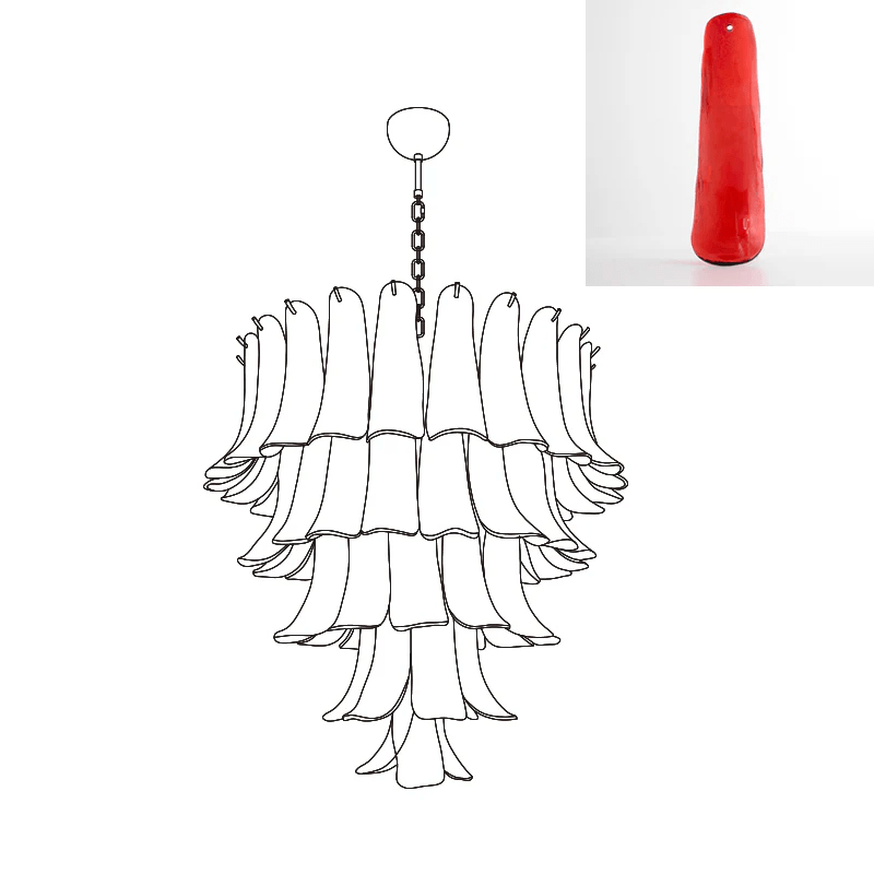 Celiian lampadario petali in vetro di Murano vintage