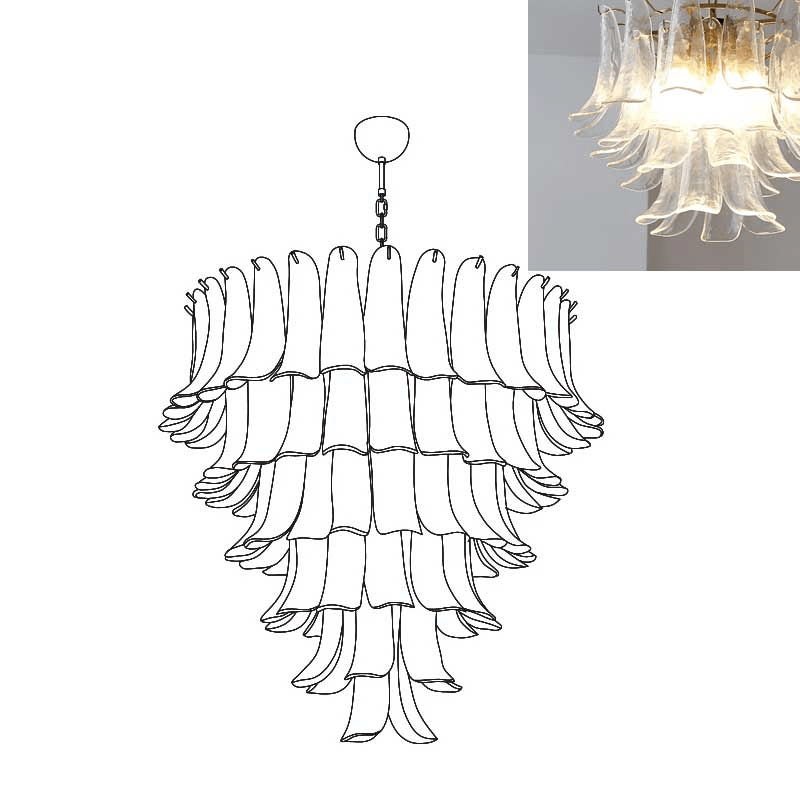 Celiian lampadario petali in vetro di Murano vintage