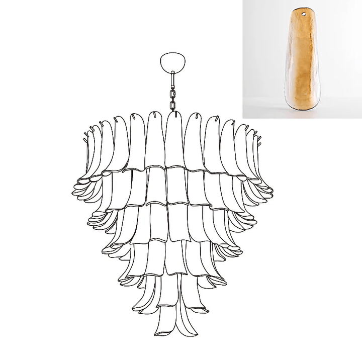 Celiian lampadario petali in vetro di Murano vintage