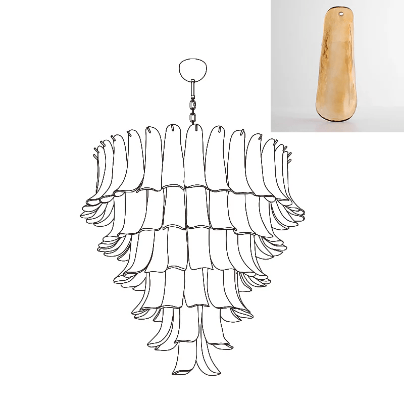 Celiian lampadario petali in vetro di Murano vintage