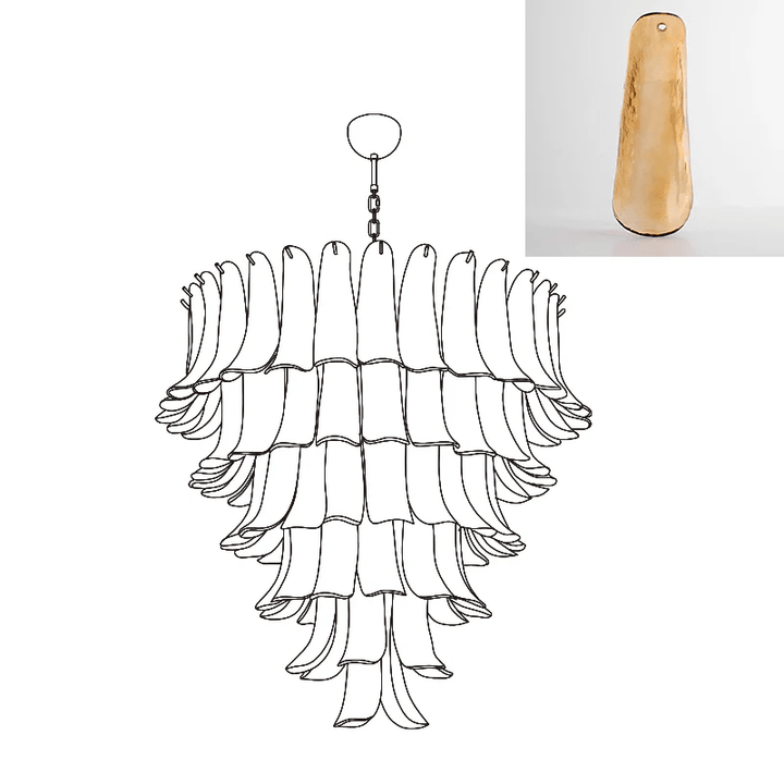 Celiian lampadario petali in vetro di Murano vintage