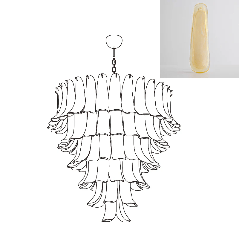 Celiian lampadario petali in vetro di Murano vintage
