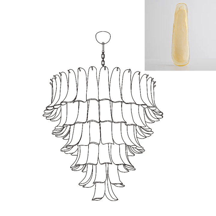 Celiian lampadario petali in vetro di Murano vintage