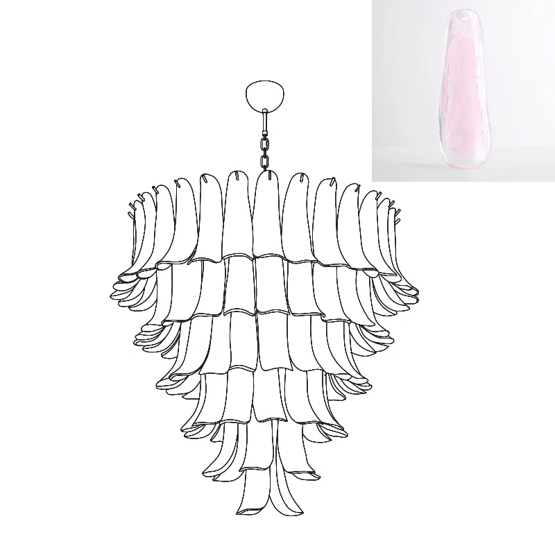 Celiian lampadario petali in vetro di Murano vintage