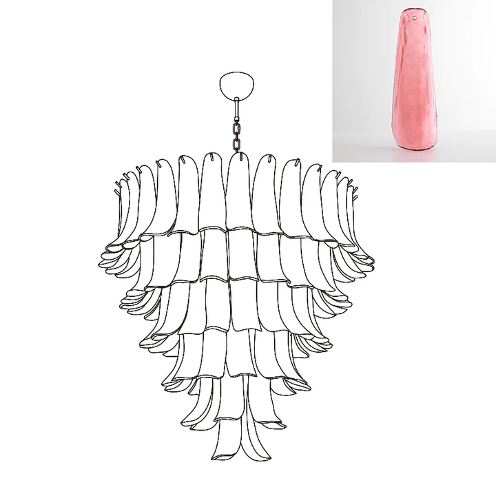 Celiian lampadario petali in vetro di Murano vintage