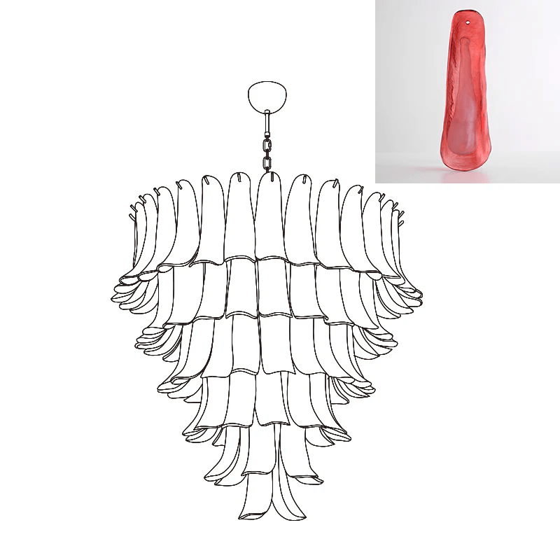 Celiian lampadario petali in vetro di Murano vintage