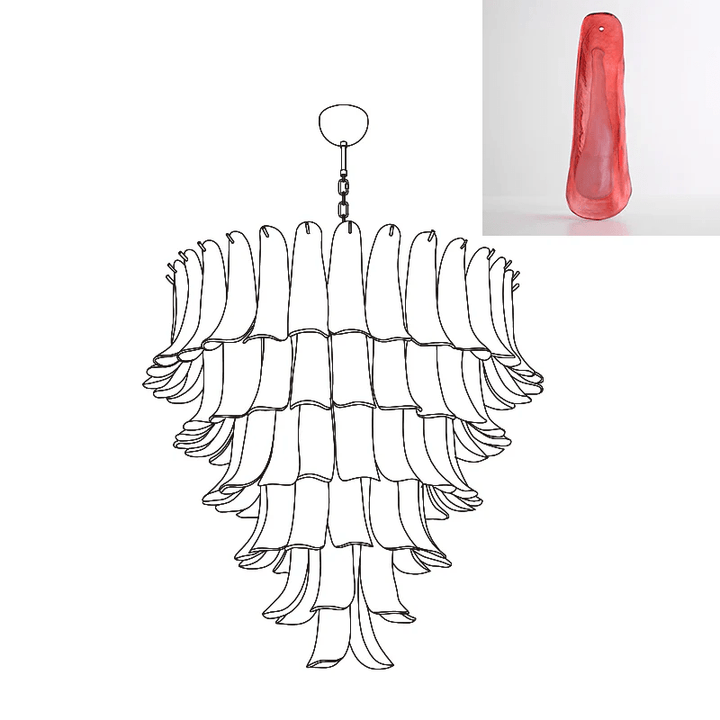 Celiian lampadario petali in vetro di Murano vintage