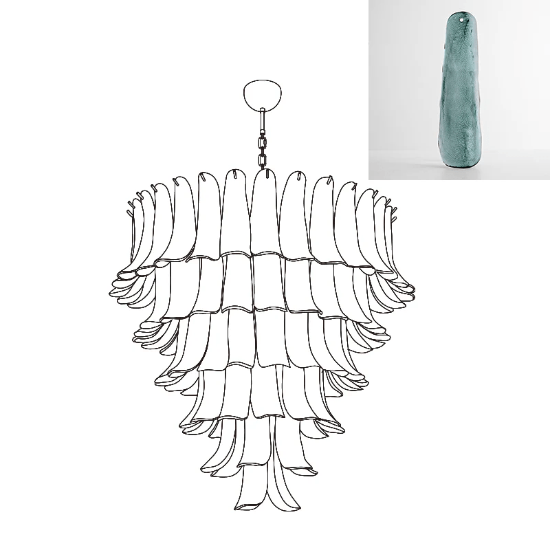 Celiian lampadario petali in vetro di Murano vintage