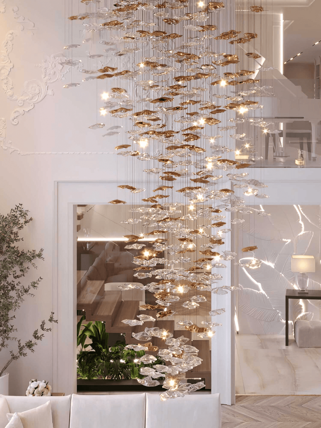 Nephele Crystal Leaf lampadario