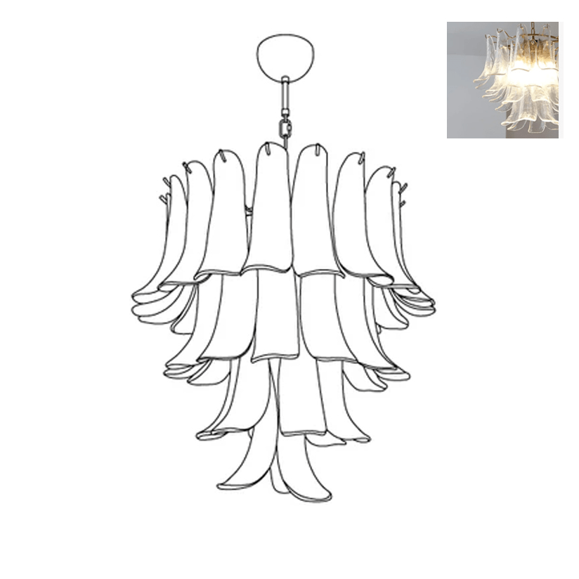Celiian lampadario petali in vetro di Murano vintage