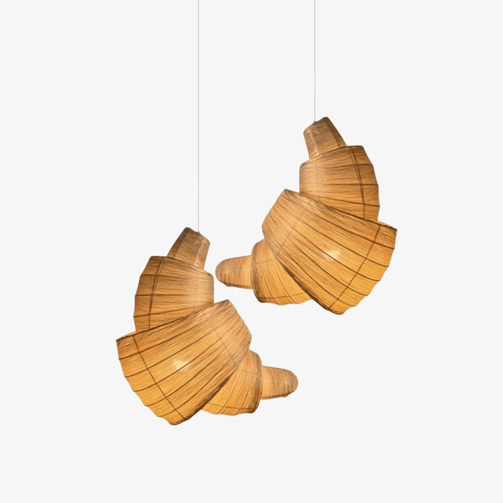 Croissant lampada a sospensione in tessuto