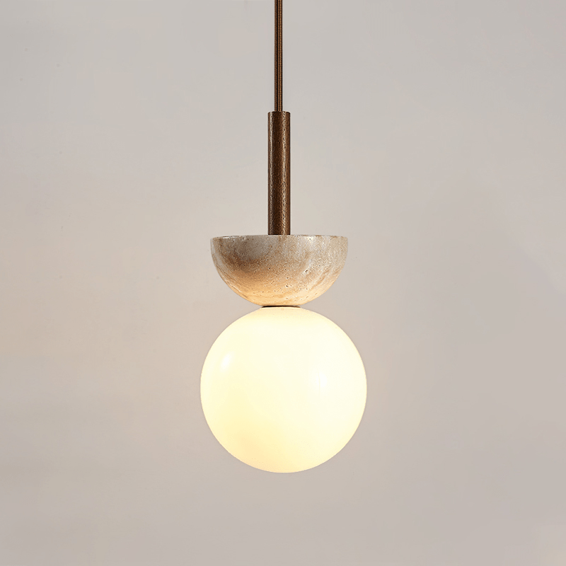 Calixen travertino Half Duo lampada a sospensione