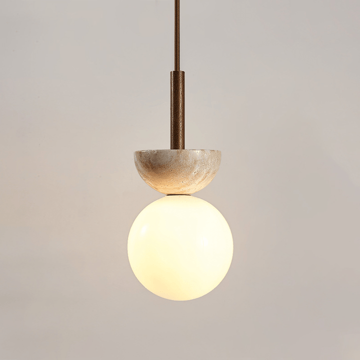 Calixen travertino Half Duo lampada a sospensione