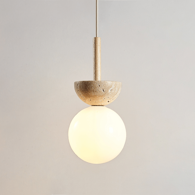 Calixen travertino Half Duo lampada a sospensione