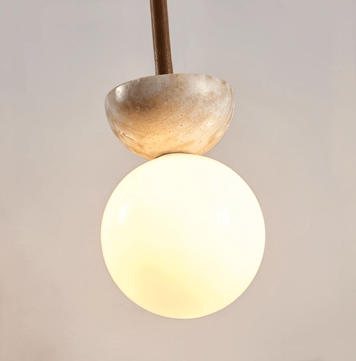 Calixen travertino Half Duo lampada a sospensione