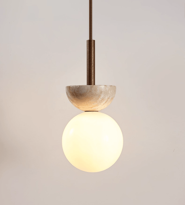 Calixen travertino Half Duo lampada a sospensione