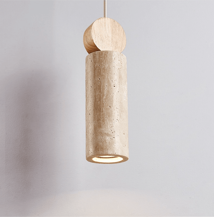 Ashton travertino cilindro Disc lampada a sospensione