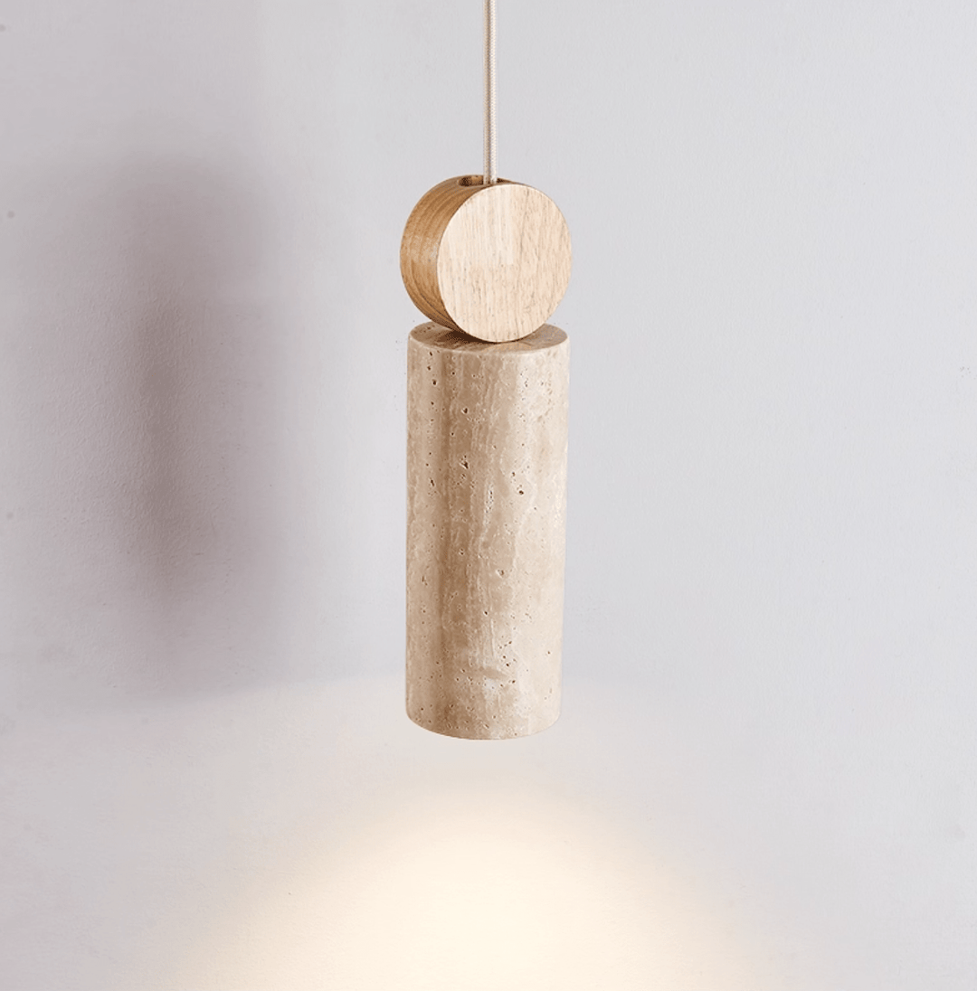 Ashton travertino cilindro Disc lampada a sospensione