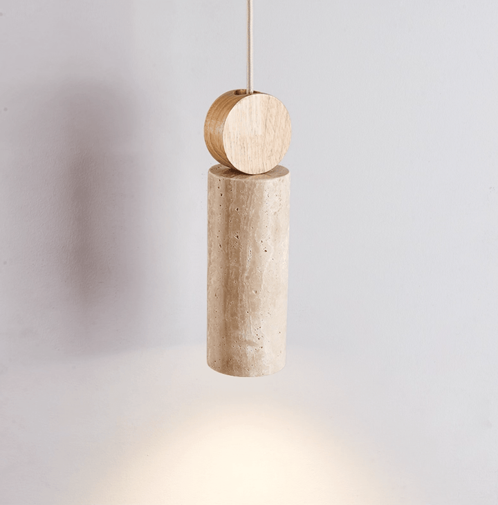Ashton travertino cilindro Disc lampada a sospensione