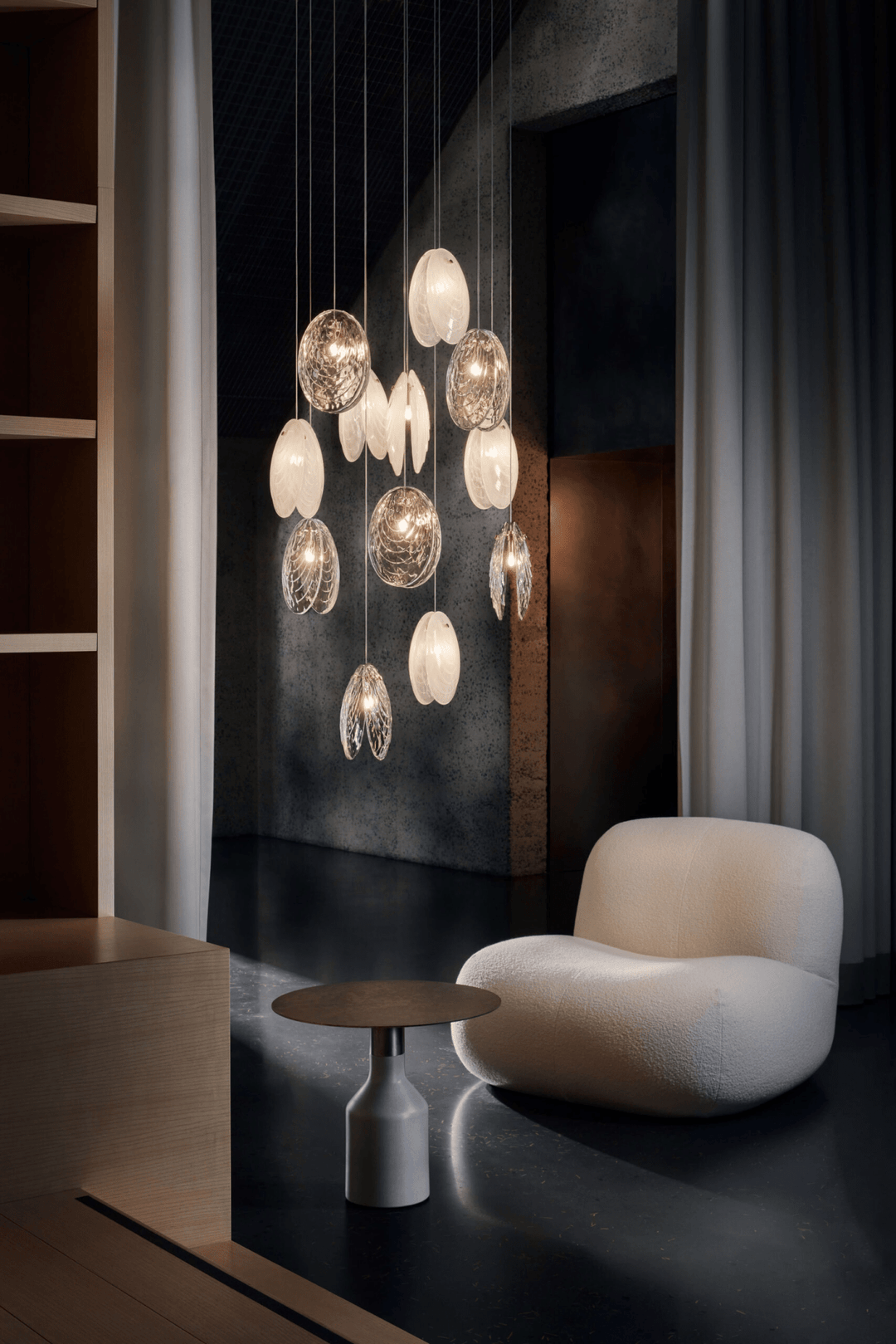 Thalassic lampadario grappolo Architettonico a Gocce